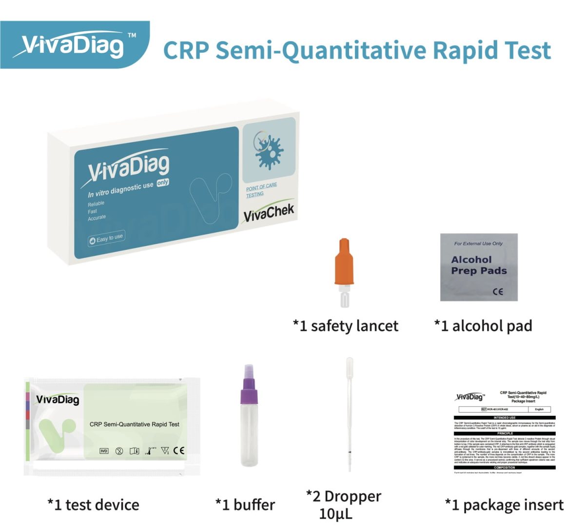 CRP Semikvantitatívny test - VivaDiag - 1ks